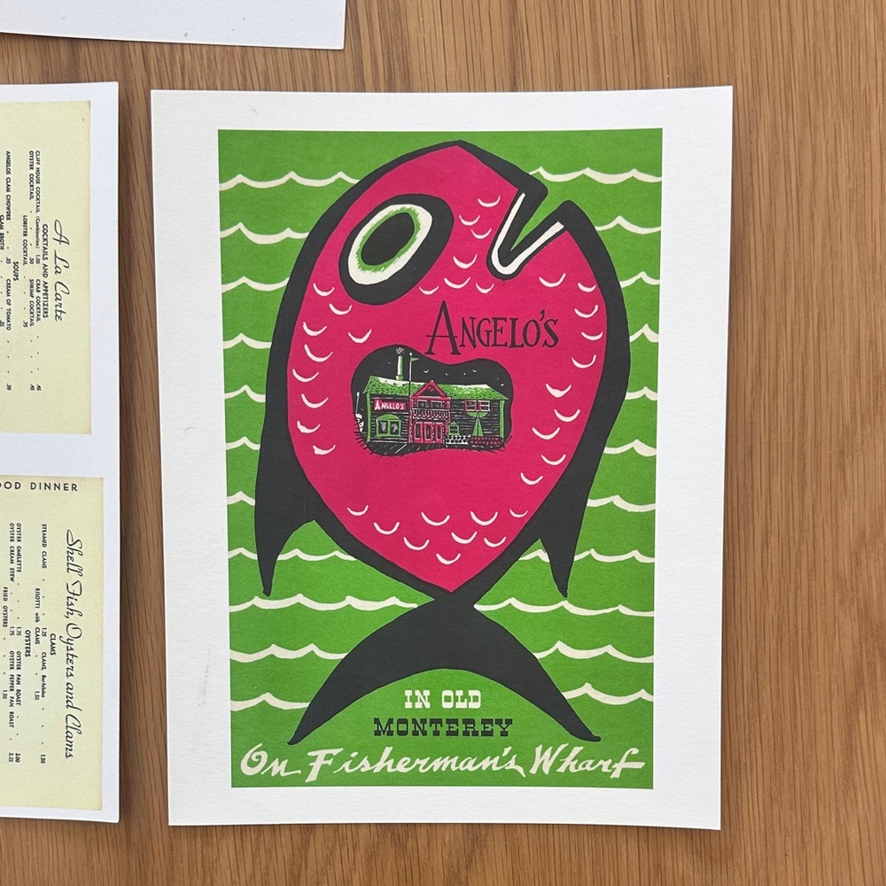 Pink Fish Poster Print - Vintage Menu Art Fish Wall Art